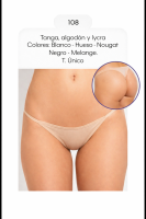 MIJAL BOMBACHA Tanga Regulable lisa, algodon y lycra 